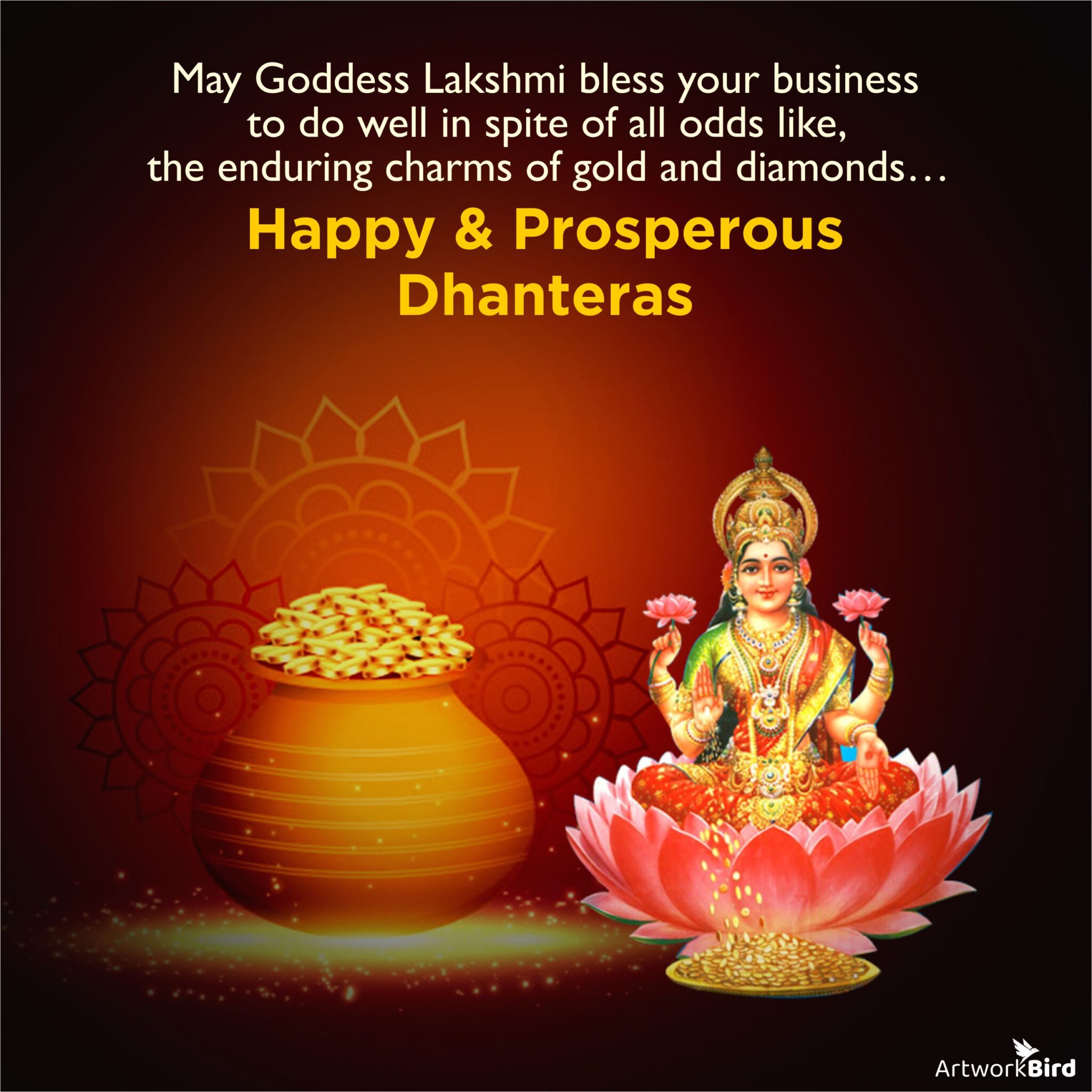 Dhanteras Wishes English Artworkbird