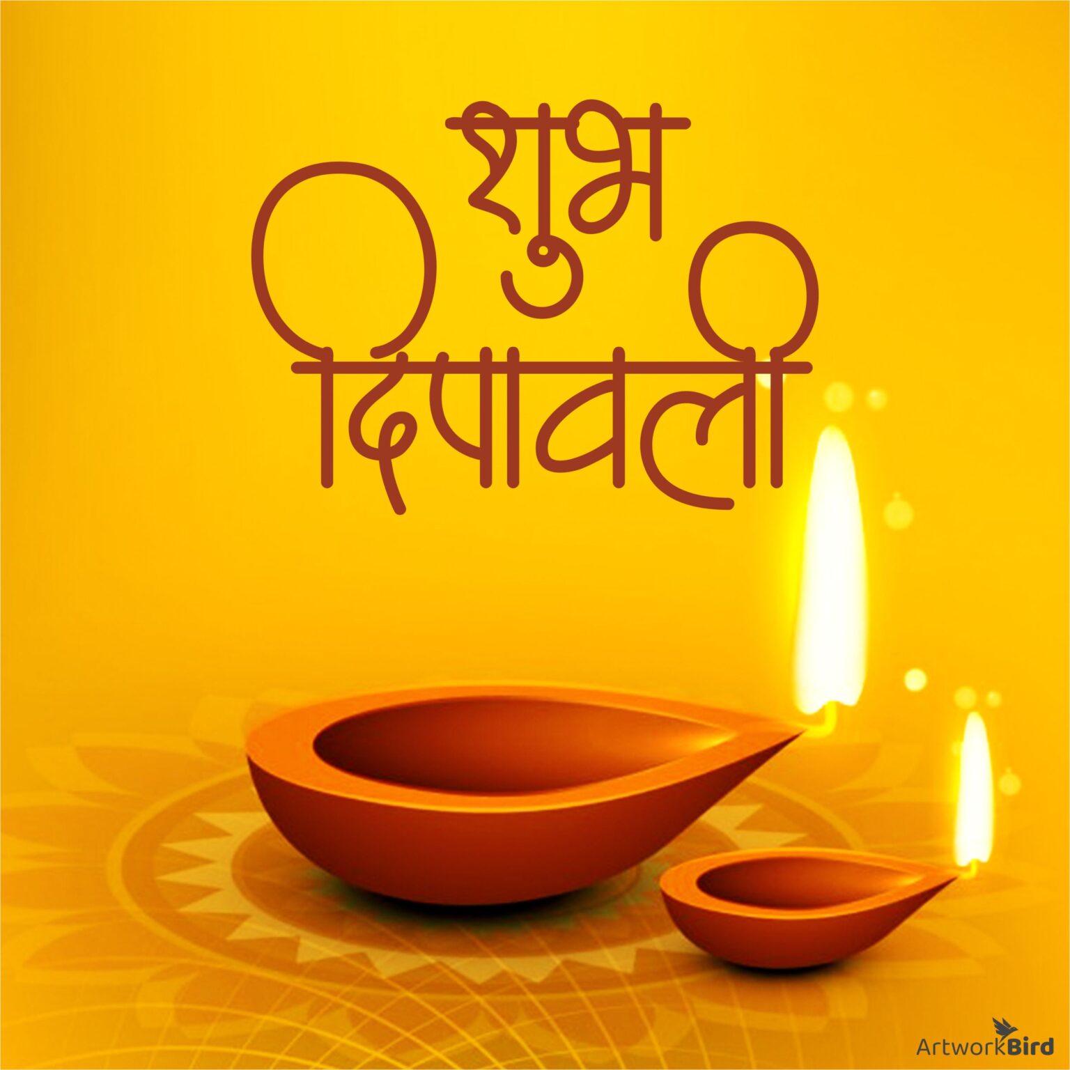 Image Of Happy Diwali Greetings In Hindi And Marathi Calligraphy | My ...